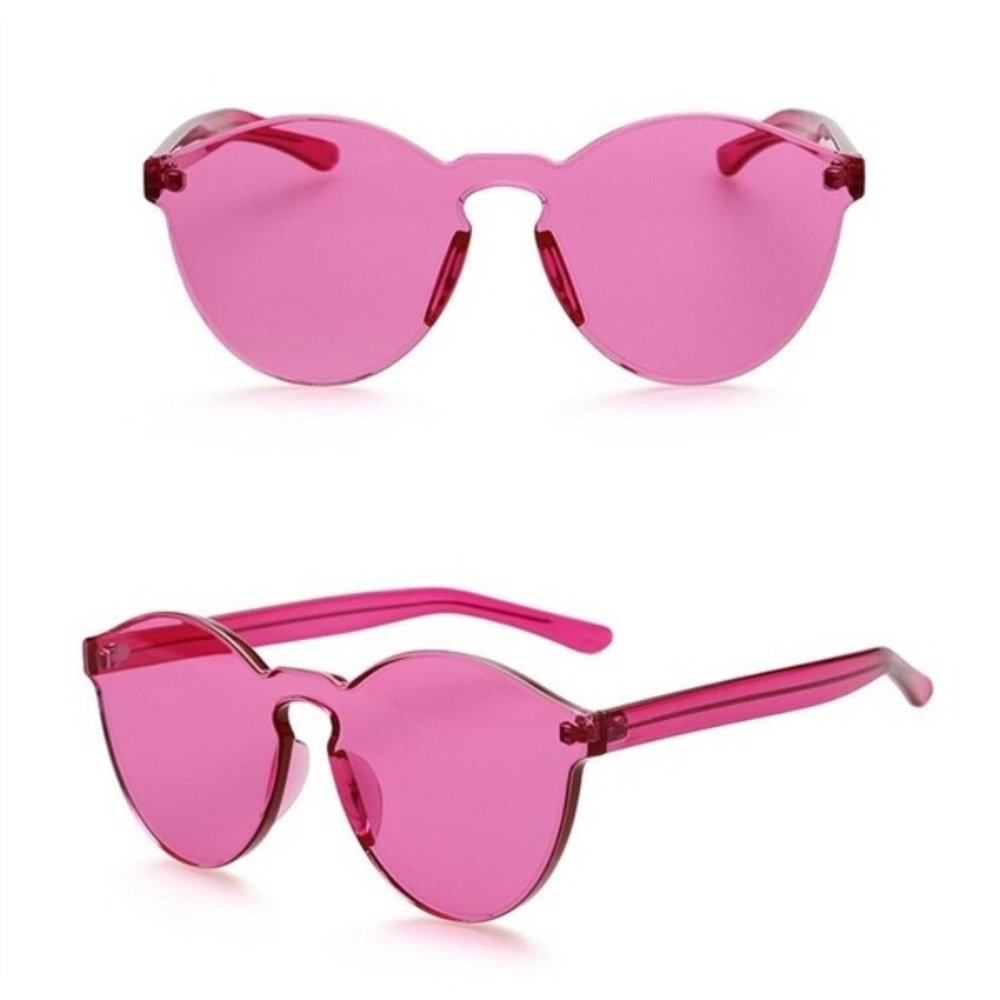 Jelly Sun Glasses - Pink Rimless Rave Burning Man